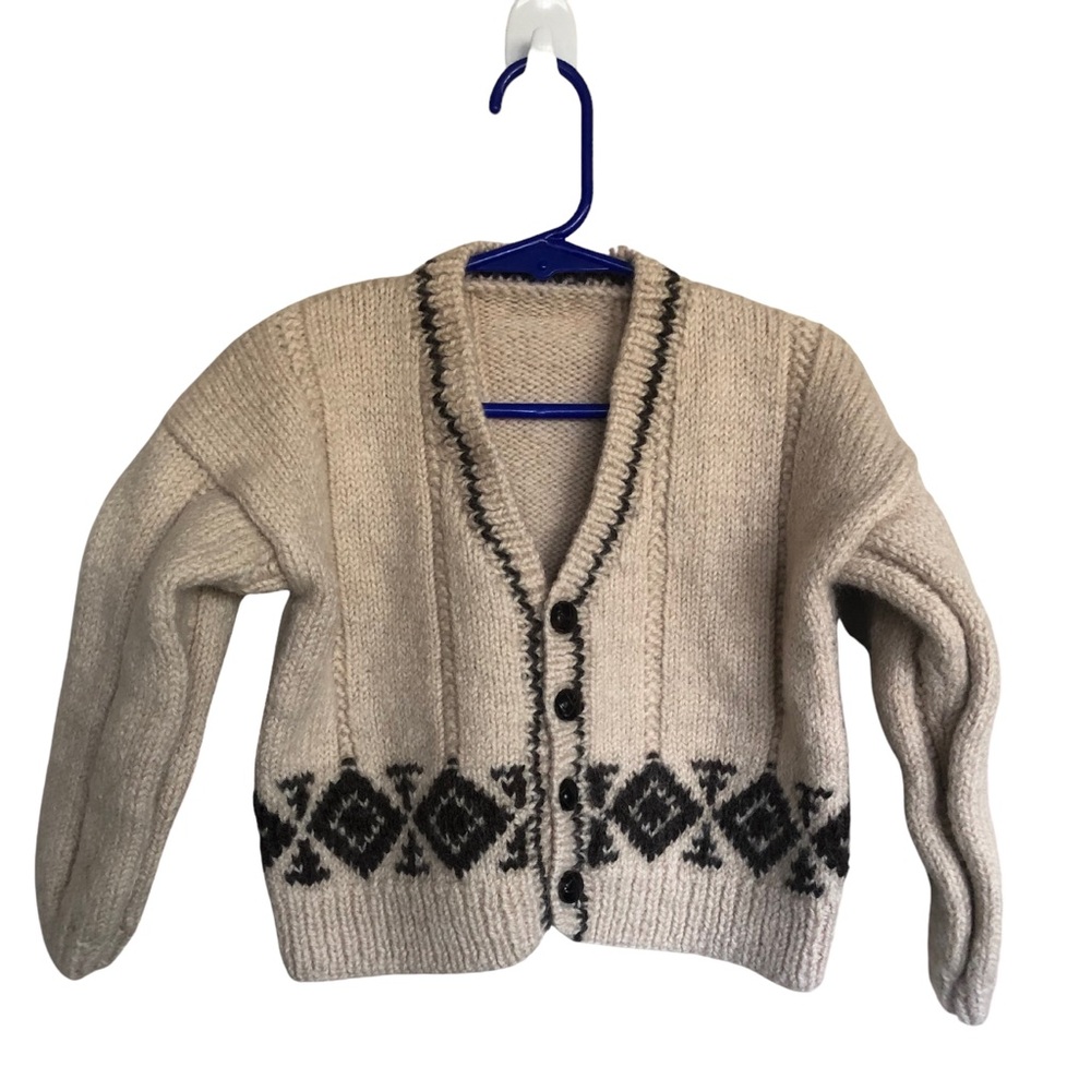 Cozy Toddler Tan/Brown Knit Cardigan 18M